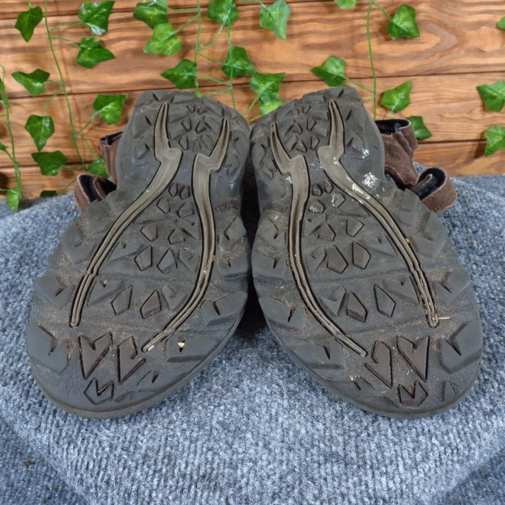 Teva Tanza Men Sandal Size 12 Outdoor Hiking Water Sport Brown Leather 6963
